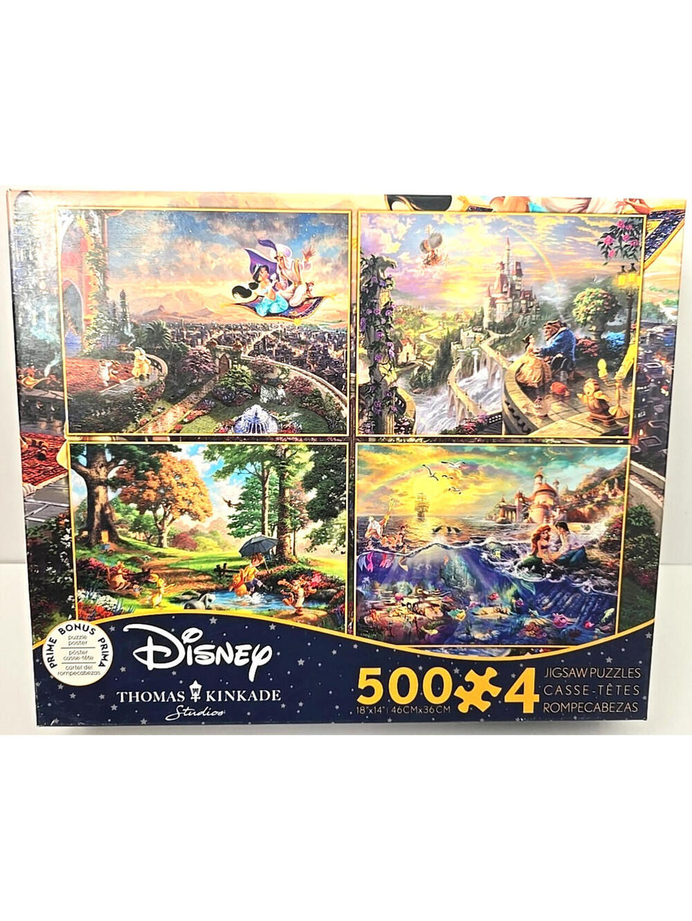 Ceaco Disney Thomas Kinkade 4 Pack 500 Pc Puzzles